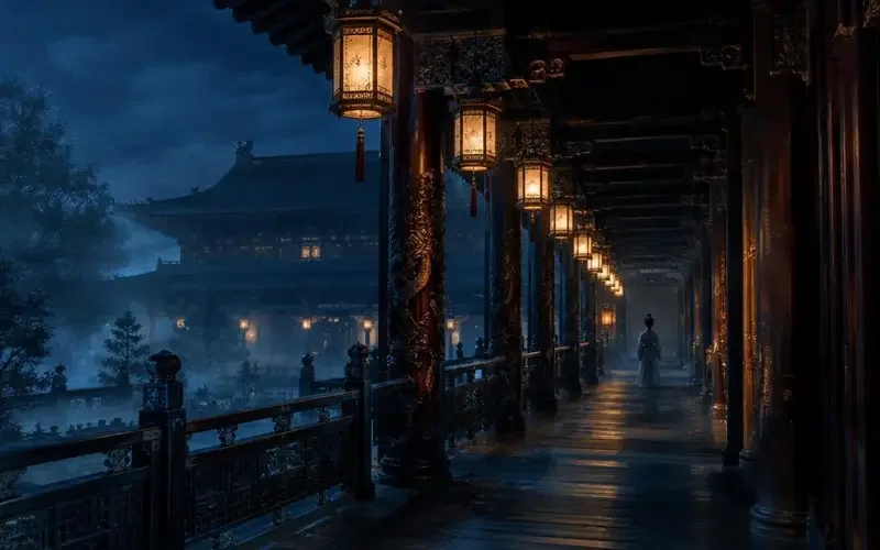 专题《古装权谋夜话》的复古胶片风格封面